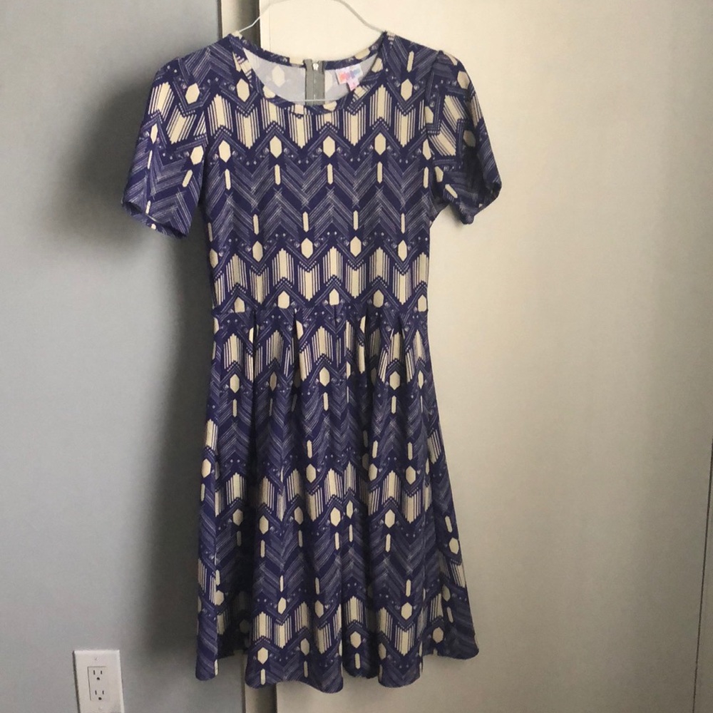 LulaRoe purple and white summer Dress